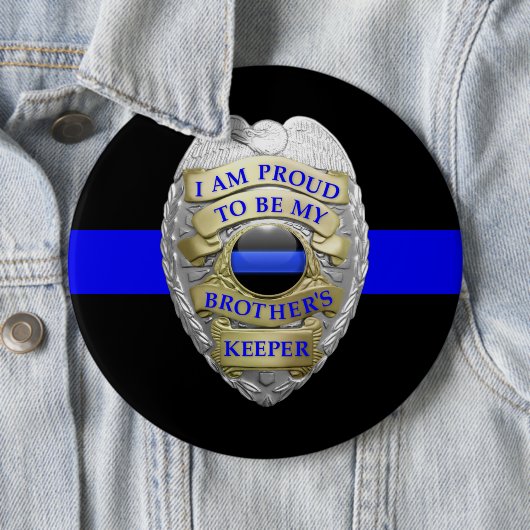 Brothers Keeper Badge Medallion Button (In situ)
