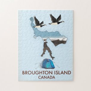 Broughton eiland Canada Reis kaart Legpuzzel