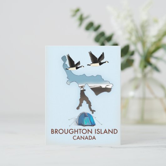 Broughton Island Canada Reisplattegrond Briefkaart (Staand voorkant)