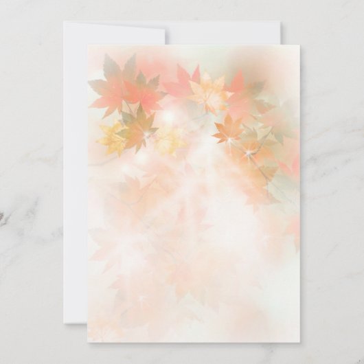 Brouillard automne Feuilles de mariage Invitations (Dos)