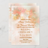 Brouillard automne Feuilles de mariage Invitations (Devant / Derrière)