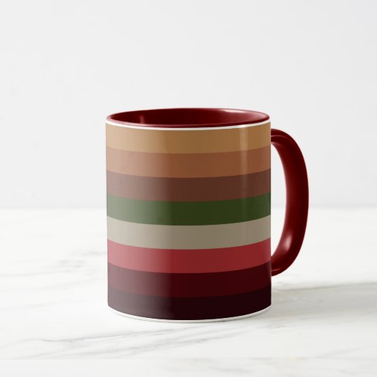 Brouillard chaud d'automne rayures café Mug (Devant droit)