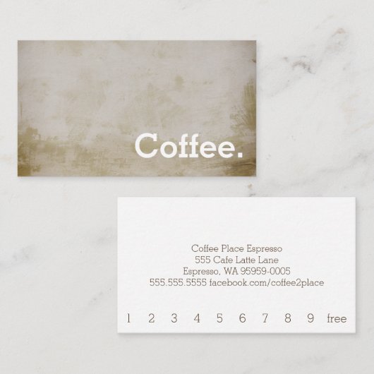 Brouillard dénudé Simple Loyauté Carte Punch Café (Devant / Derrière)