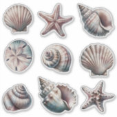 Brouillard Divers Stickers Sea Shell - ensemble 9 (Devant)