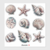 Brouillard Divers Stickers Sea Shell - ensemble 9 (Feuille)