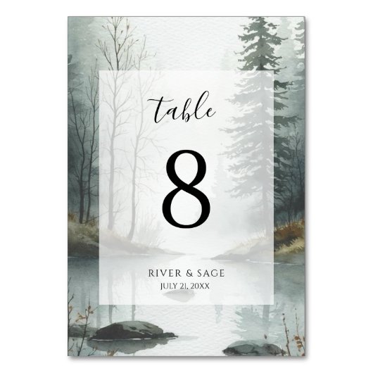 Brouillard Evergreen | Carte de table de la forêt  (Par défaut)