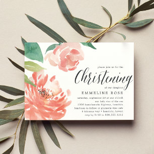 Brouillard Peony Invitation Christening
