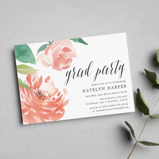 Brouillard Peony | Invitation du Graduation Party
