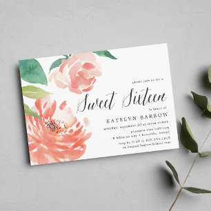 Brouillard Peony   Invitation Sweet sixteen