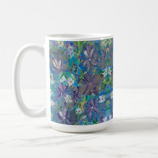 Brouillard violet café floral Mug (Gauche)