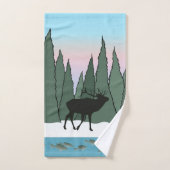 Brouillards élans et poissons (Serviette à main)