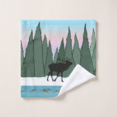 Brouillards élans et poissons (Gant de toilette)