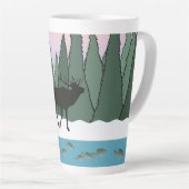 Brouillards élans et tasse de latte de poisson (Angle droit)