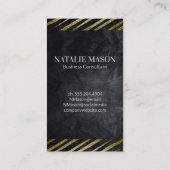 Brouillé | Carte de visite de texture noire (Dos)