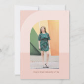 Brouille Colorblock Arched Graduation Faire-part (Dos)