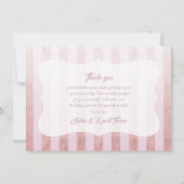 Brouille Rose Gold Stripes Mariage Merci (Dos)