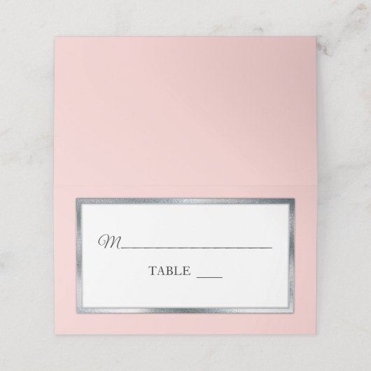 Brouiller | ARGENT | Cartes De Place Blancs Simple (Extérieur déplié)