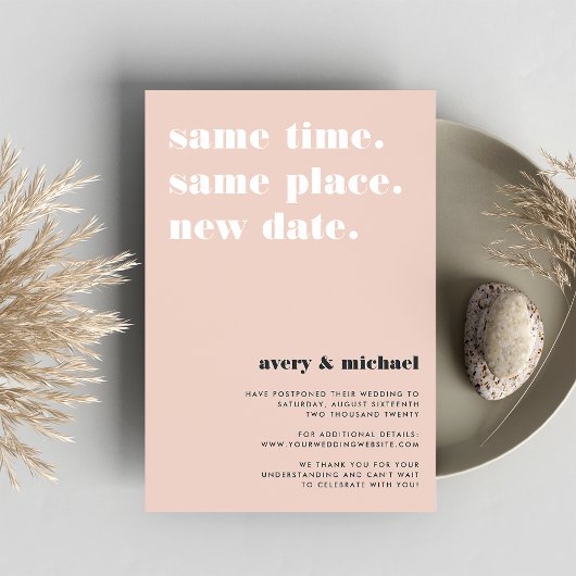 Brouiller | Faire-part de report Mariage moderne