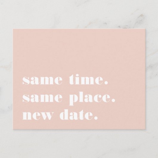 Brouiller | Faire-part de report Mariage moderne (Devant)