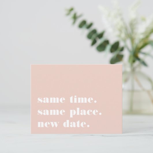 Brouiller | Faire-part de report Mariage moderne (Debout devant)