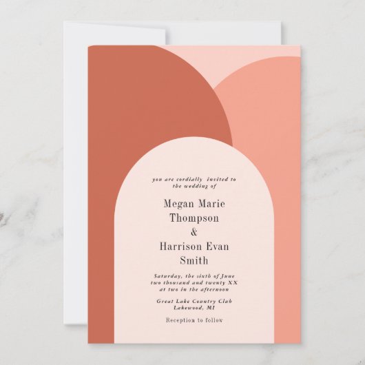 Brouiller Simplement Arches Faire-part de mariage (Devant)