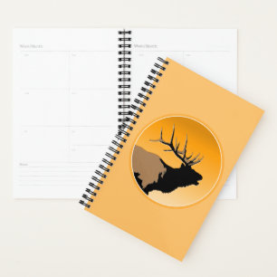 Brouillonnant Bull Elk au coucher du soleil Art or