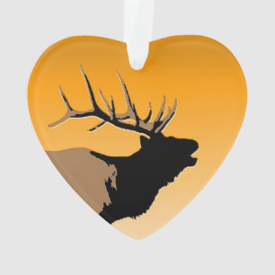 Brouillonnant Bull Elk au coucher du soleil Art or
