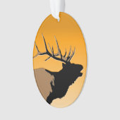 Brouillonnant Bull Elk au coucher du soleil Art or (devant)