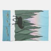 Brouillonnerie Elk et Poisson serviette de cuisine (Horizontal)
