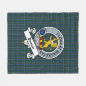 Broun Clan Badge Tartan Pset Fleece Deken (Voorkant (Horizontaal))