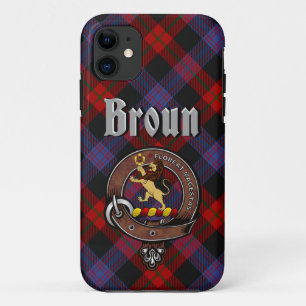 Broun Clan Badge & Tartan Telefoonhoesje iPhone 11 Hoesje