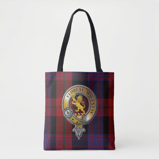 Broun Tartan & Badge Draagtas (Voorkant)