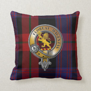 Broun Tartan & Badge Kussen
