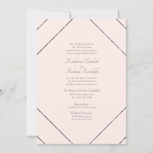 Broussage et gris géométriques Faire-part de maria (Devant)