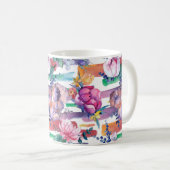 Brousses colorées Monogramme Mug floral (Devant droit)