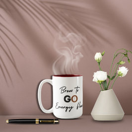 Brouw om te gaan energie stroom citaat twee getint tweekleurige koffiemok