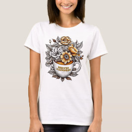 Brouwd Geluk Koffie Bloemen T-shirt
