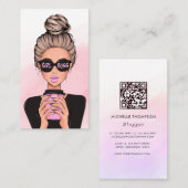 Brouwe Lady QR Code Visitekaartje (Voorkant / Achterkant)