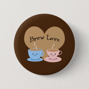 Brouwe liefde! Coffee Mugs Ronde Button 5,7 Cm