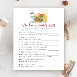 Brouwen baby shower - Game Wie kent papa het beste