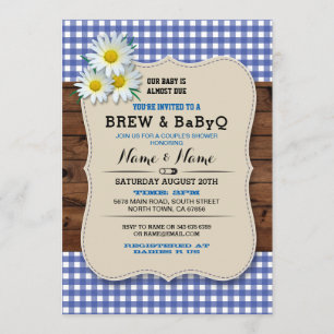 Brouwen en BABYQ Baby shower Blauw Hout Daisy Uitn Kaart