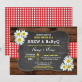Brouwen en BABYQ Baby shower Red Check Kaart (Voorkant / Achterkant)