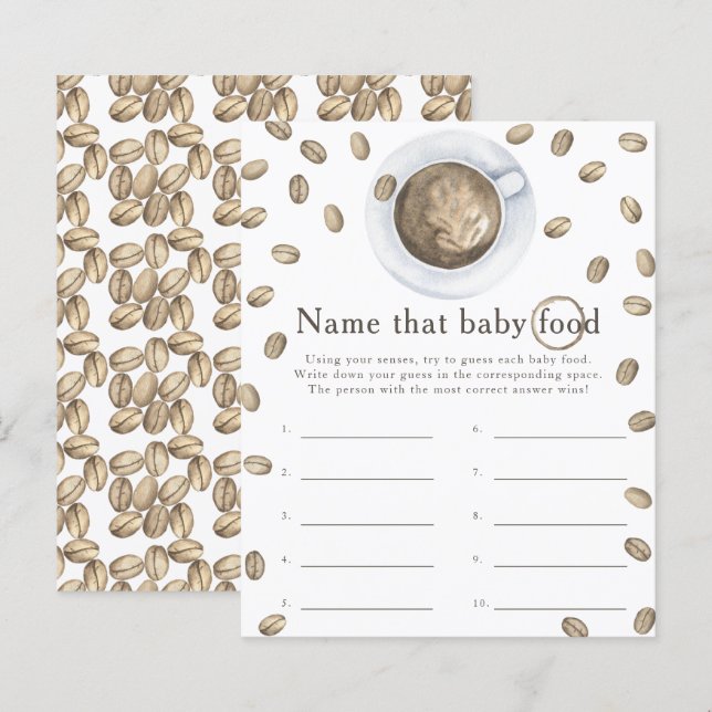 Brouwen koffie baby shower Naam dat baby eten (Voorkant / Achterkant)