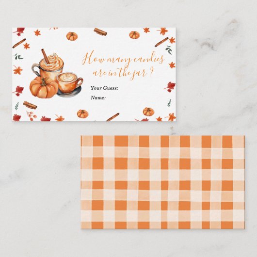 Brouwen Pumpkin Spice Baby shower Hoeveel Snoepjes Informatiekaartje (Voorkant / Achterkant)