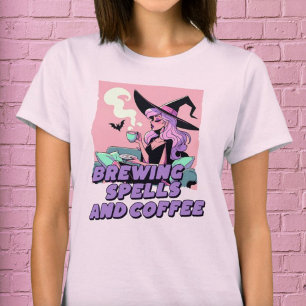 Brouwen Spells en Coffee Pastel Witch Shirt