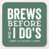 Brouwen voor het groene vrijgezellenfeest vierkante kartonnen onderzetter (Voorkant)