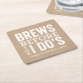 Brouwen voordat ik de kraft pre-bruiloft doe vierkante kartonnen onderzetter (Schuin)