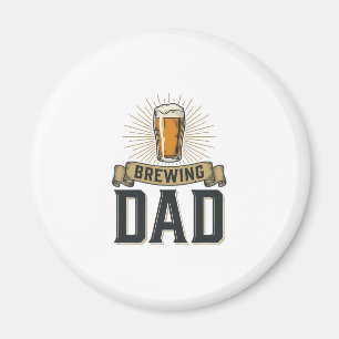 Brouwende Vader Bier Vintage Gravure Shirt Ontwerp Magneet