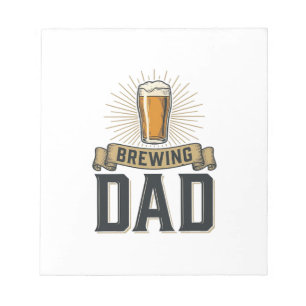 Brouwende Vader Bier Vintage Gravure Shirt Ontwerp Notitieblok