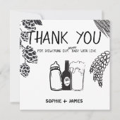 Brouwerij Baby - B&W - Baby shower - Hartelijk dan Bedankkaart (Voorkant)